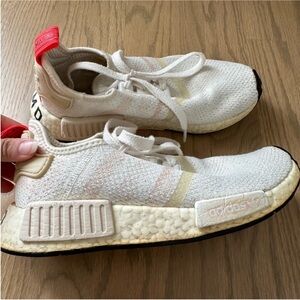 Adidas NMD R1 Sneakers in Cream & Orange | Women’s 6